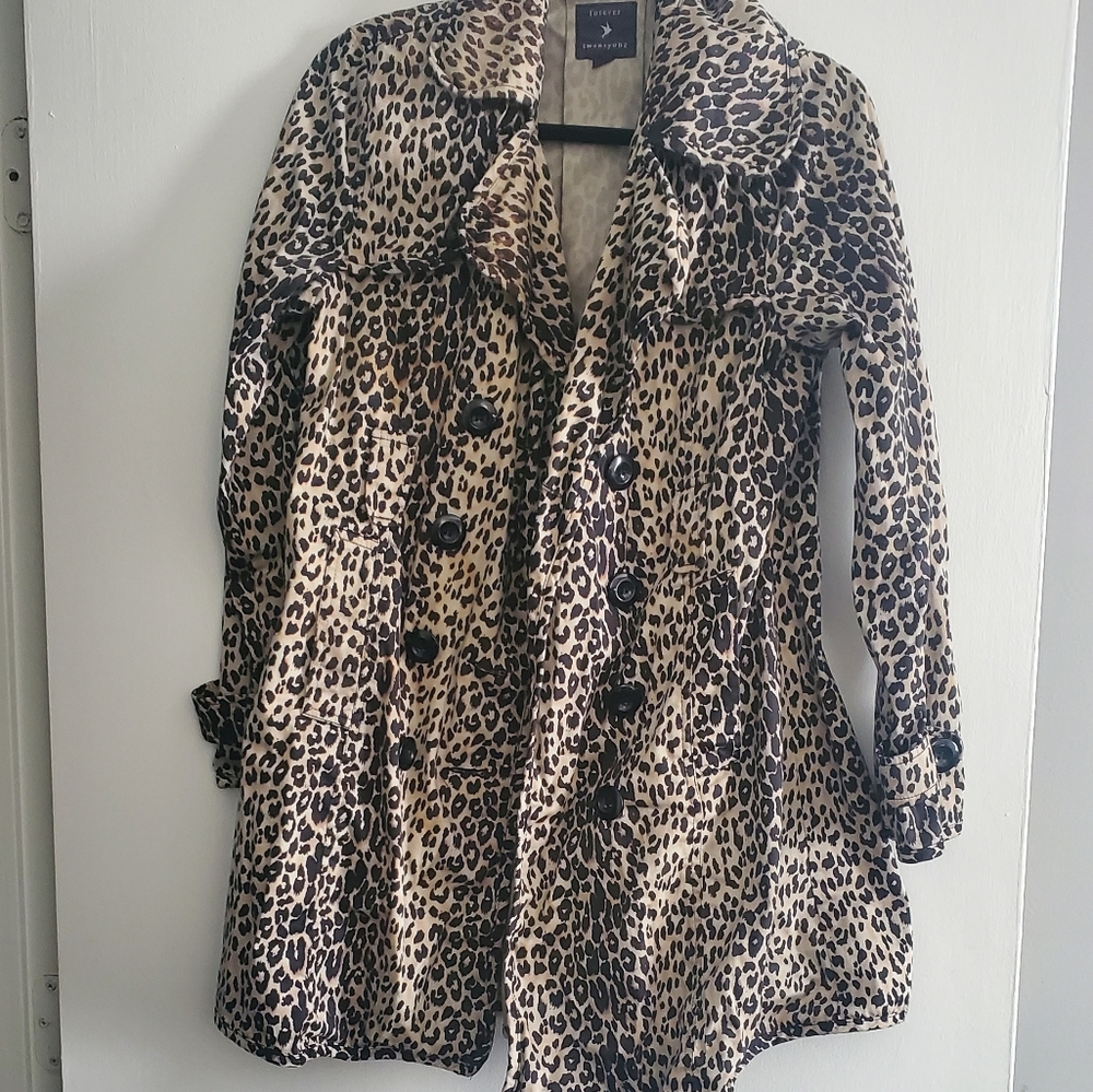 Leopard print rain jacket
